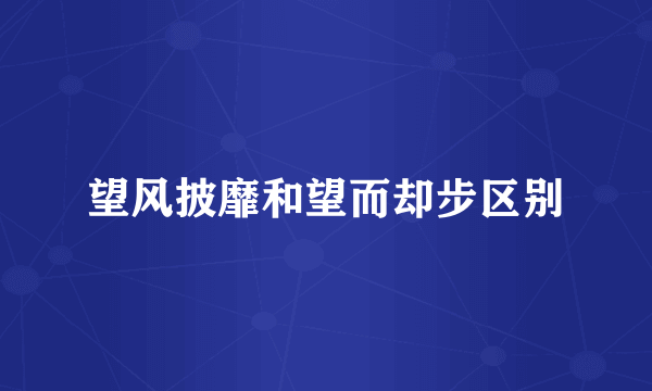 望风披靡和望而却步区别