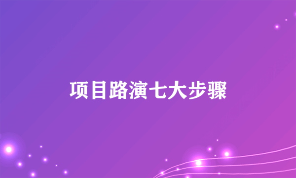 项目路演七大步骤
