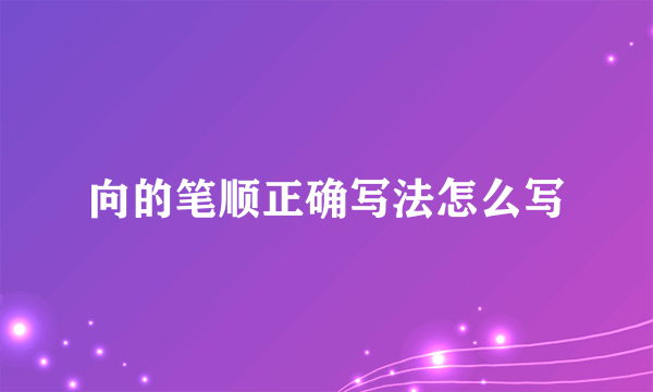 向的笔顺正确写法怎么写