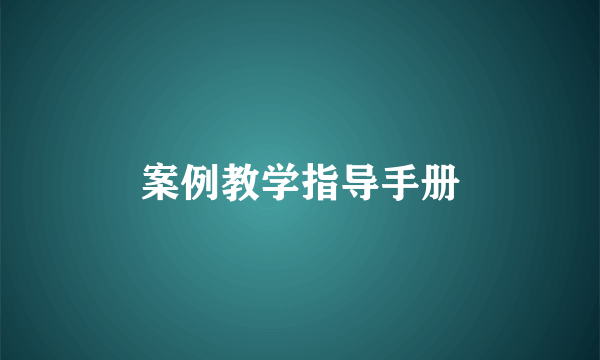 案例教学指导手册