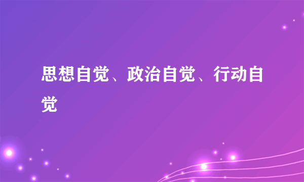 思想自觉、政治自觉、行动自觉