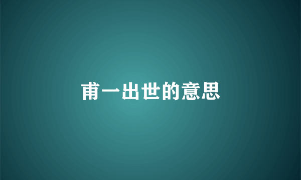 甫一出世的意思