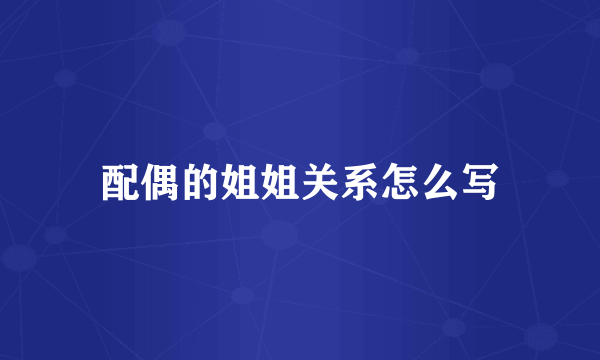 配偶的姐姐关系怎么写