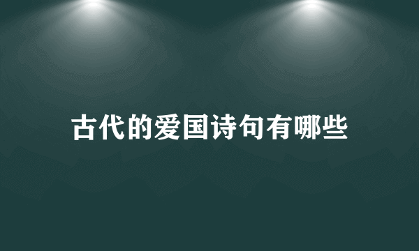 古代的爱国诗句有哪些