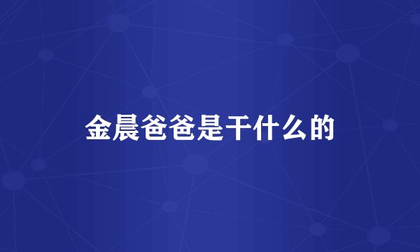 金晨爸爸是干什么的