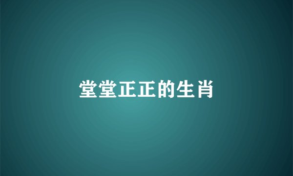 堂堂正正的生肖