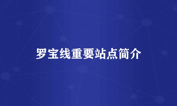 罗宝线重要站点简介