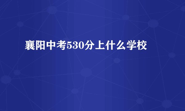 襄阳中考530分上什么学校