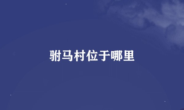 驸马村位于哪里