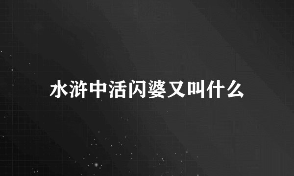 水浒中活闪婆又叫什么