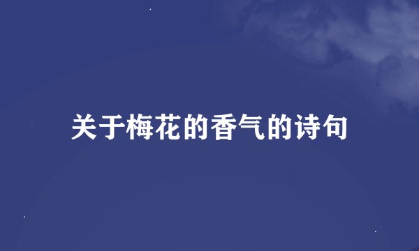关于梅花的香气的诗句