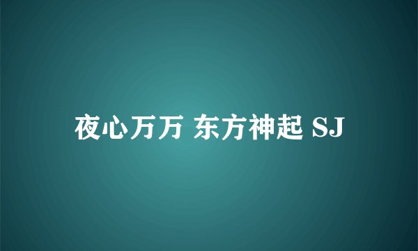 夜心万万 东方神起 SJ