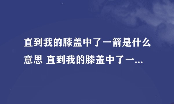 直到我的膝盖中了一箭是什么意思 直到我的膝盖中了一箭是啥意思