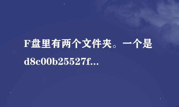 F盘里有两个文件夹。一个是d8c00b25527f37b82c，另一个是ee4eecf5d6aaf196994d2078c434fe。不知道是什么。