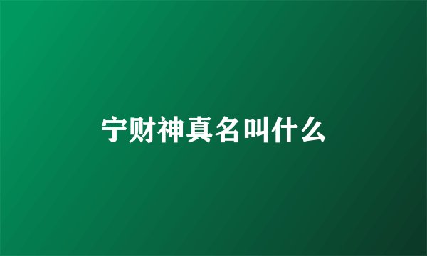 宁财神真名叫什么