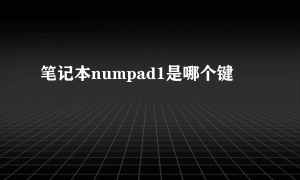笔记本numpad1是哪个键