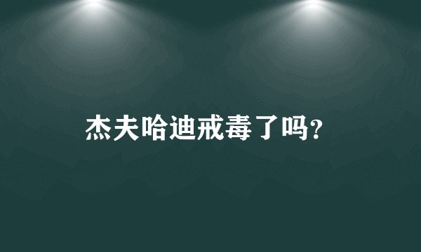 杰夫哈迪戒毒了吗？