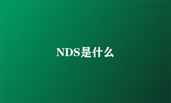 NDS是什么