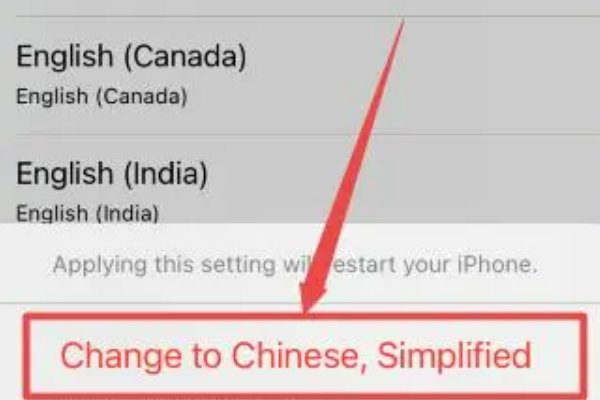苹果手机怎么调回中文模式