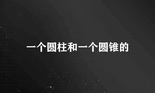 一个圆柱和一个圆锥的