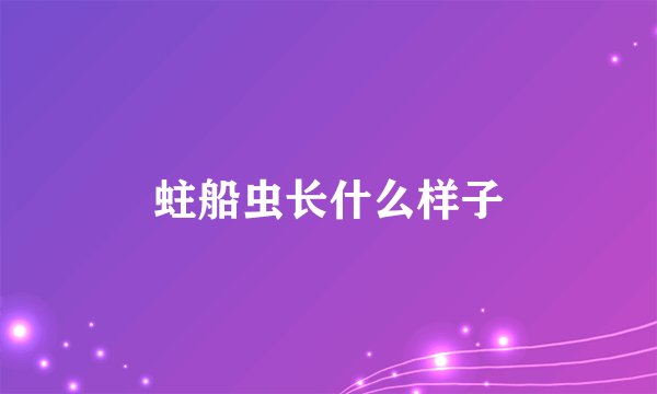 蛀船虫长什么样子