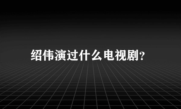 绍伟演过什么电视剧？