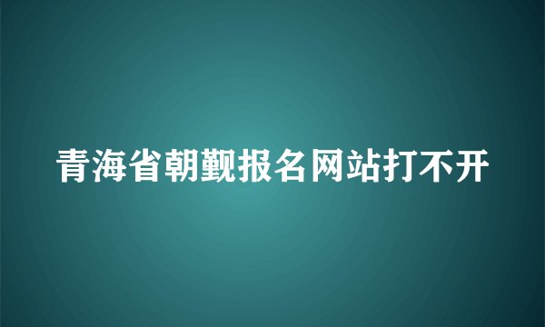 青海省朝觐报名网站打不开