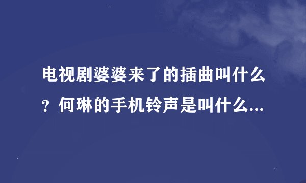 电视剧婆婆来了的插曲叫什么？何琳的手机铃声是叫什么？急！！！