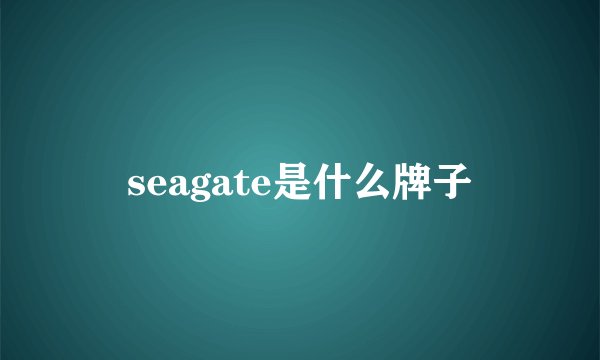 seagate是什么牌子