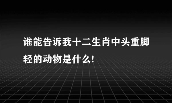 谁能告诉我十二生肖中头重脚轻的动物是什么!