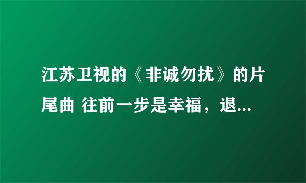 江苏卫视的《非诚勿扰》的片尾曲 往前一步是幸福，退后一步是孤独，这是哪首歌里面的歌词，我想知道这首歌
