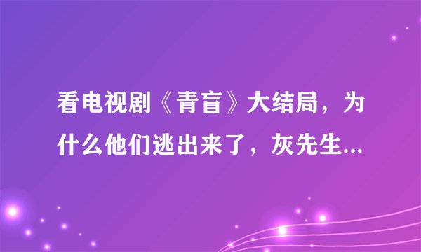 看电视剧《青盲》大结局，为什么他们逃出来了，灰先生还笑得出来…难道有阴谋？青盲有续集？