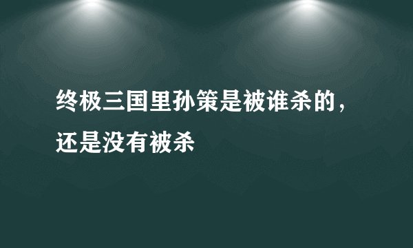 终极三国里孙策是被谁杀的，还是没有被杀