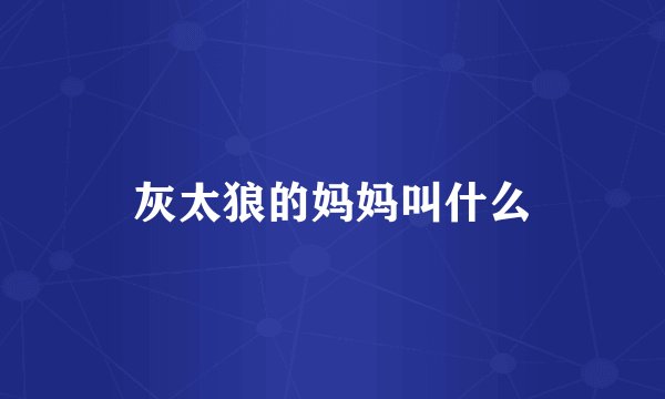 灰太狼的妈妈叫什么