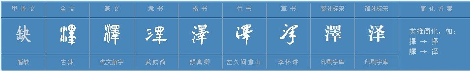 泽字的意思和含义是什么？