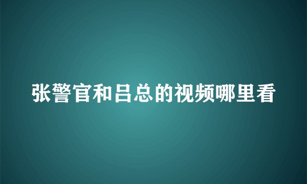 张警官和吕总的视频哪里看