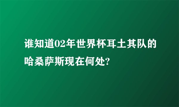 谁知道02年世界杯耳土其队的哈桑萨斯现在何处?