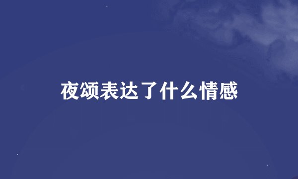 夜颂表达了什么情感