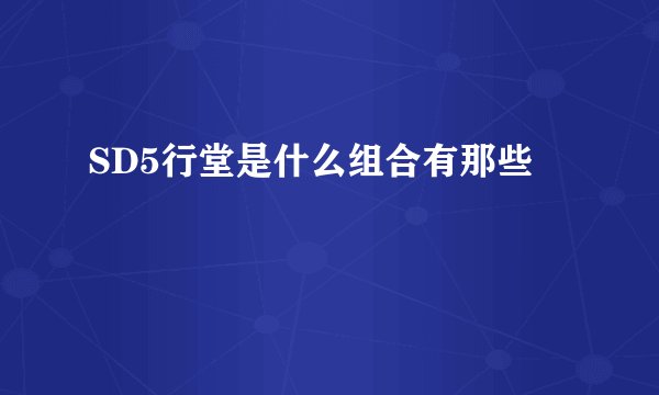SD5行堂是什么组合有那些