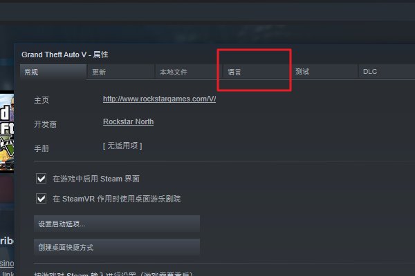 steam侠盗猎车手5怎么设置中文?