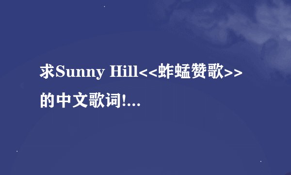 求Sunny Hill<<蚱蜢赞歌>>的中文歌词!!~~外加预告版MV里蚱蜢皇后说话的中文翻译~~