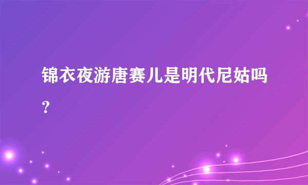 锦衣夜游唐赛儿是明代尼姑吗？