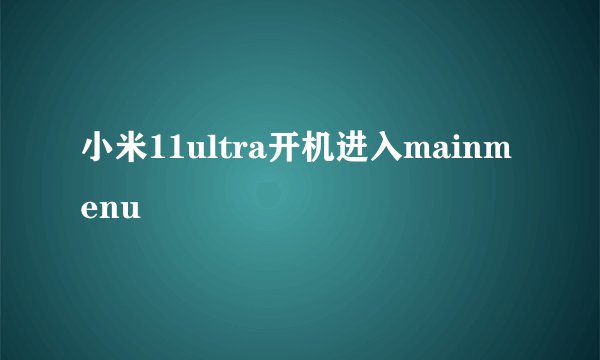 小米11ultra开机进入mainmenu