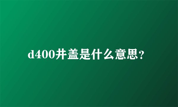 d400井盖是什么意思？