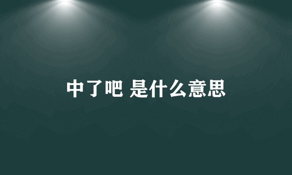 中了吧 是什么意思