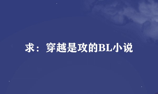 求:穿越是攻的BL小说