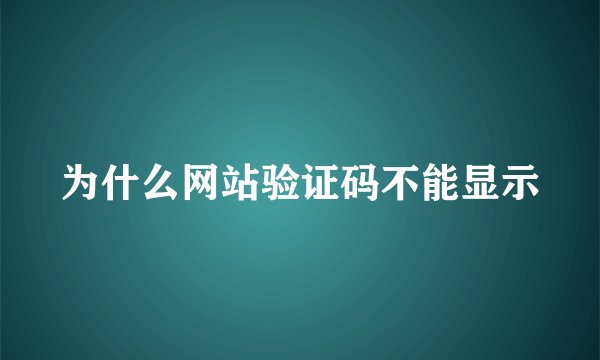 为什么网站验证码不能显示