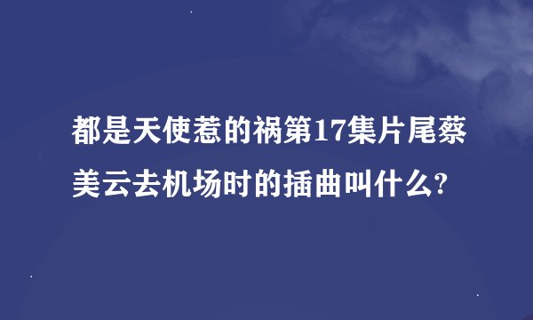 都是天使惹的祸第17集片尾蔡美云去机场时的插曲叫什么?