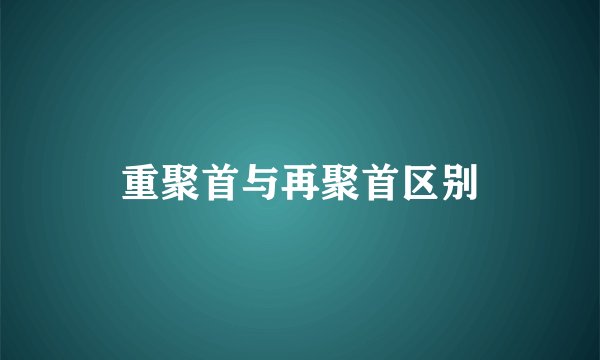 重聚首与再聚首区别