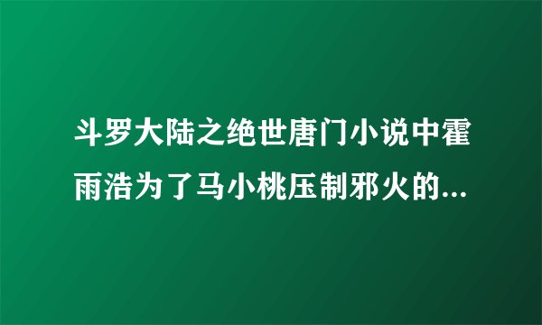 斗罗大陆之绝世唐门小说中霍雨浩为了马小桃压制邪火的章节有哪些？